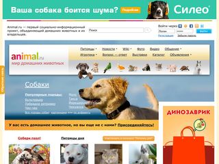 Скриншот сайта Animal.Ru