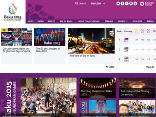 Скриншот сайта Baku2015.Com