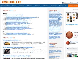 Скриншот сайта Basketball.Ru