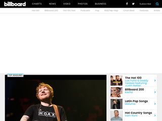 Скриншот сайта Billboard.Com