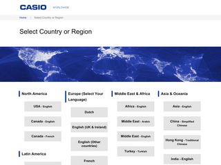 Скриншот сайта Casio.Com