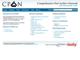 Скриншот сайта Cpan.Org