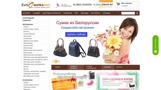 Скриншот сайта Evrosumka.Com