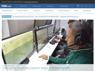 Скриншот сайта Fifa.Com