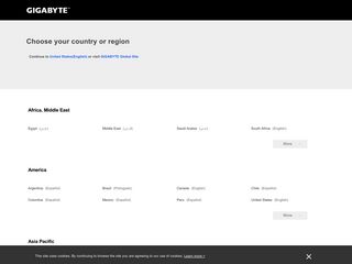 Скриншот сайта Gigabyte.Com