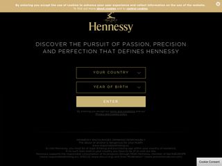 Скриншот сайта Hennessy.Com
