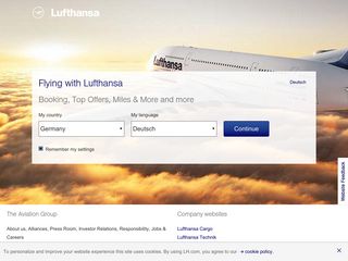 Скриншот сайта Lufthansa.Com
