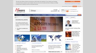 Скриншот сайта Nexans.Com