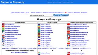 Скриншот сайта Pogoda.Ru