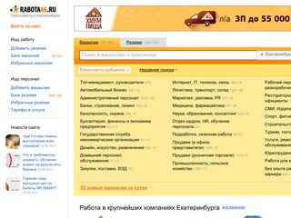 Скриншот сайта Rabota66.Ru