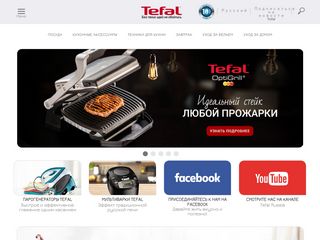 Скриншот сайта Tefal.Ru