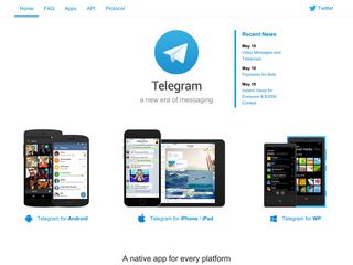 Скриншот сайта Telegram.Org