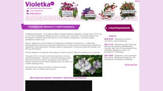 Скриншот сайта Violetka.Ru