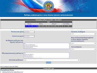 Скриншот сайта Vybory.Izbirkom.Ru