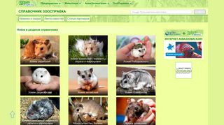 Скриншот сайта Zoospravka.Ru